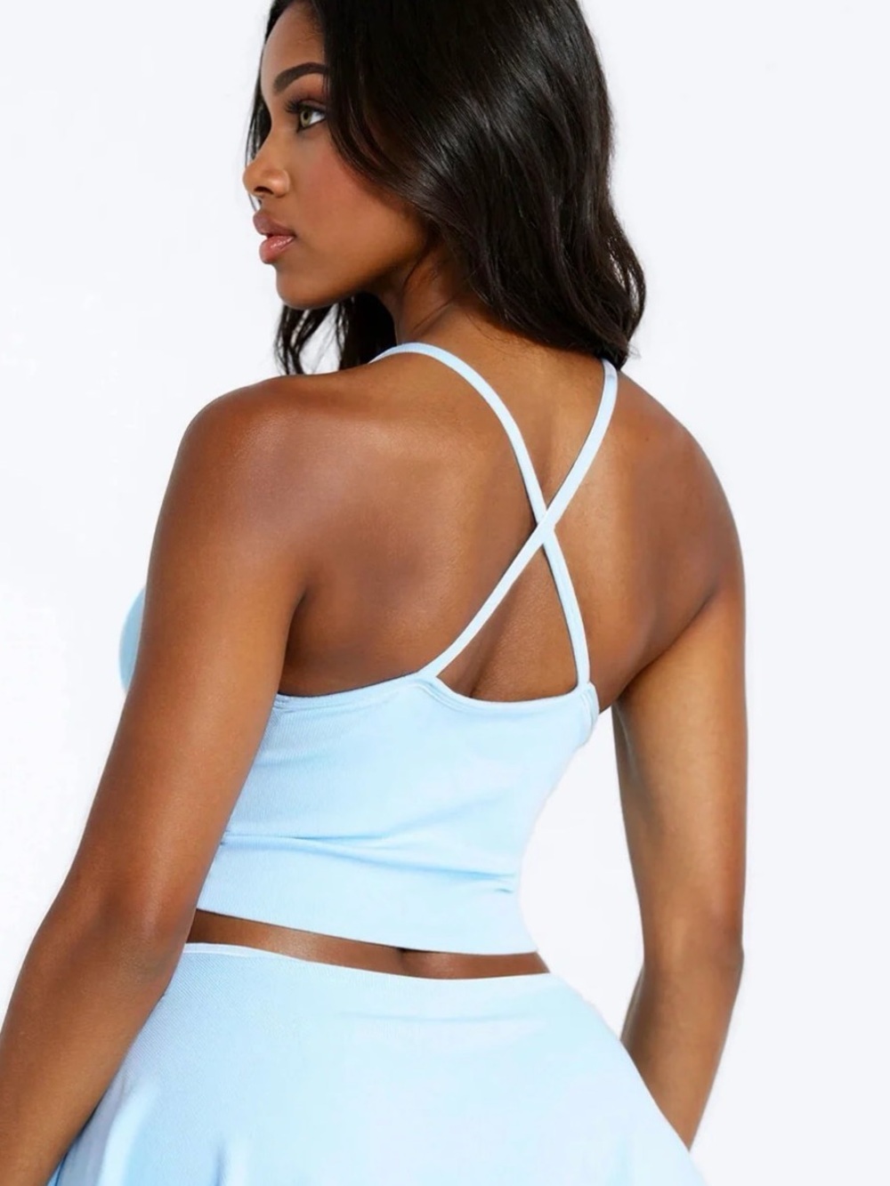 🆕🤍Icey Blue Ribbed Tank - Picture 3 of 3